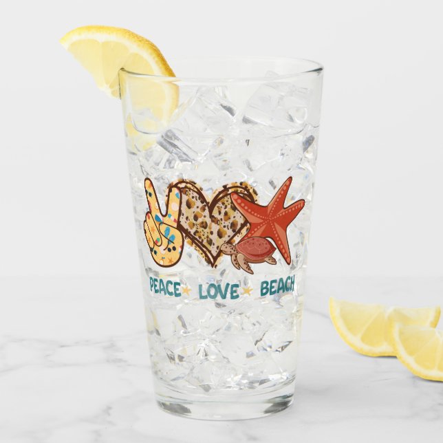 Ruhe, Liebe, Strand | Summer Vibes | VINTAG Glas (Vorderseite Ice)
