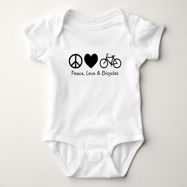 Ruhe, Liebe und Fahrräder Baby Strampler (Vorderseite)