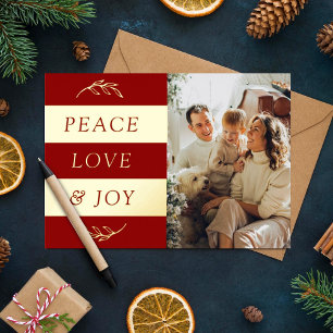 Ruhe, Liebe und Freude Modernes Foto Weihnachten Folien Feiertagskarte