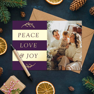 Ruhe, Liebe und Freude Modernes Foto Weihnachten Folien Feiertagskarte