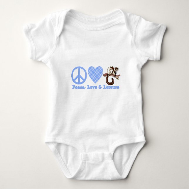 Ruhe, Liebe und Lemuren Baby Strampler (Vorderseite)