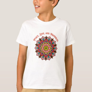 Ruhe, Liebe und Mandalase - farbenfroh Mandala T-Shirt