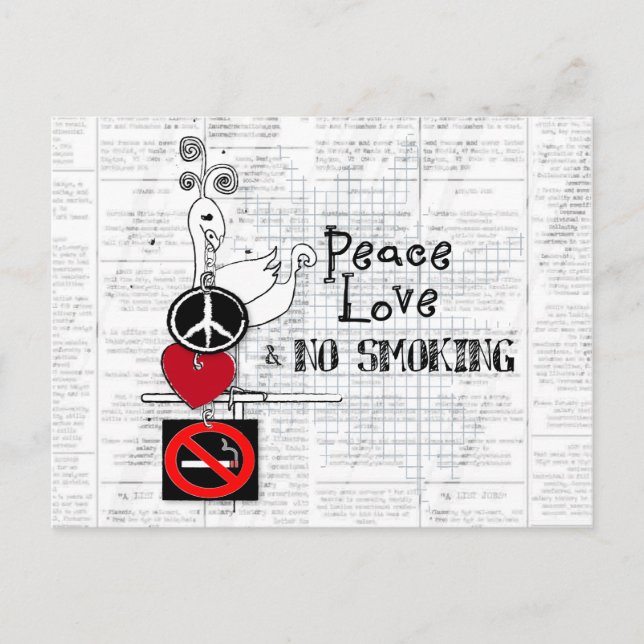 Ruhe - Liebe und NICHTRAUCHEN Postkarte (Vorderseite)