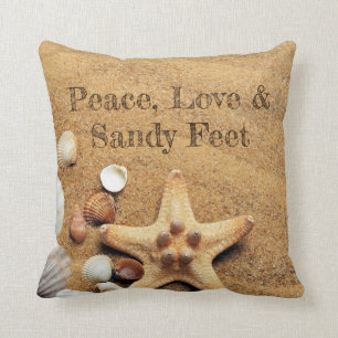Ruhe, Liebe und Sandy Feet Kissen