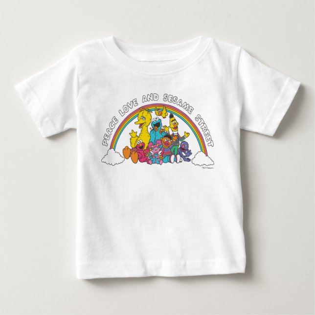 Ruhe, Liebe und Sesamstraße Baby T-shirt (Vorderseite)