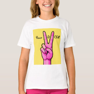 Ruhe & ✌️ Minimaler Cartoon T - Shirt