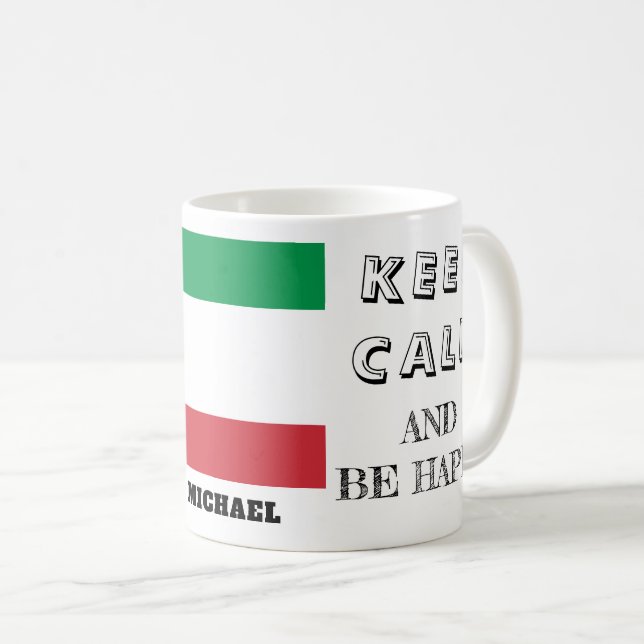 Ruhe mit Italienischer Fahne behalten Kaffee Tasse (VorderseiteRechts)