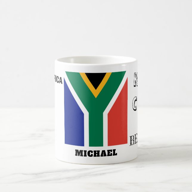 Ruhe mit Südafrikanischer Flagge behalten Kaffeetasse (Mittel)