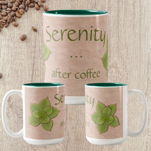 Ruhe nach dem Kaffee Echeveria Sukkulent Zweifarbige Tasse