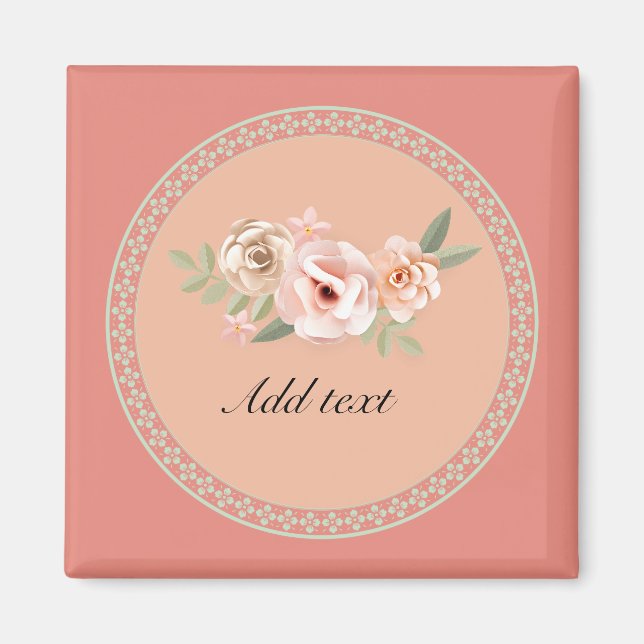 Ruhe, schöne Blumenmuster Magnet (Vorne)