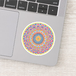 Ruhe Schöne farbenfrohe Floral Mandala Aufkleber