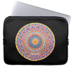 Ruhe Schöne farbenfrohe Floral Mandala Laptopschutzhülle