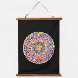 Ruhe Schöne farbenfrohe Floral Mandala Wandteppich Mit Holzrahmen
