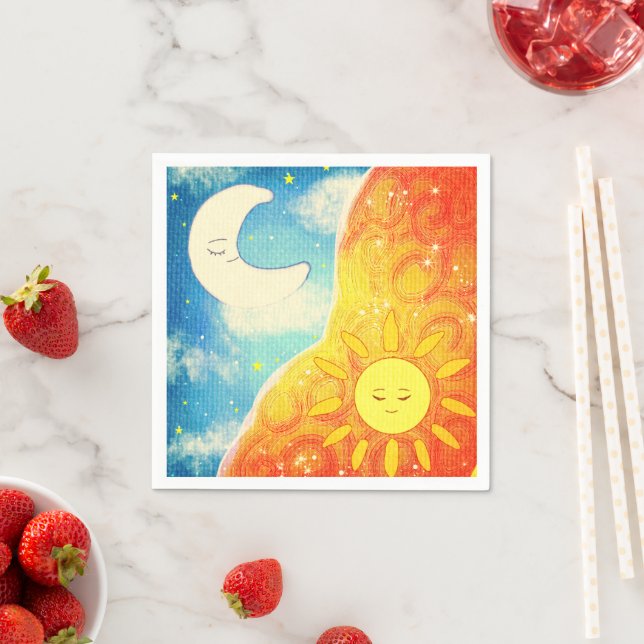 Ruhe, Sonne und Mond Serviette (Beispiel)