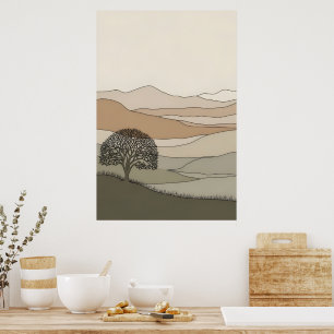 Ruhe strukturierte Landschaft Poster