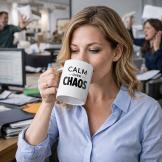Ruhe Über Chaos Minimalistischer Zitat Becher Kaffeetasse