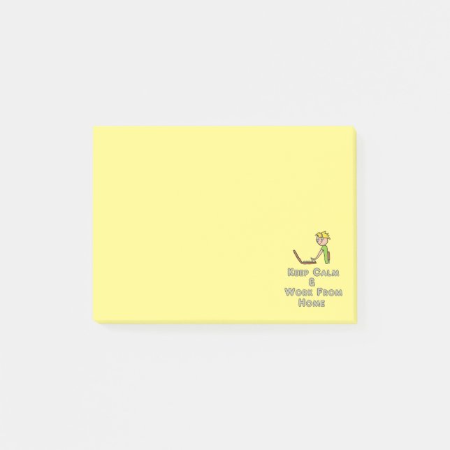 Ruhe und Arbeit von Zuhause behalten Post-it Klebezettel (Vorderseite)