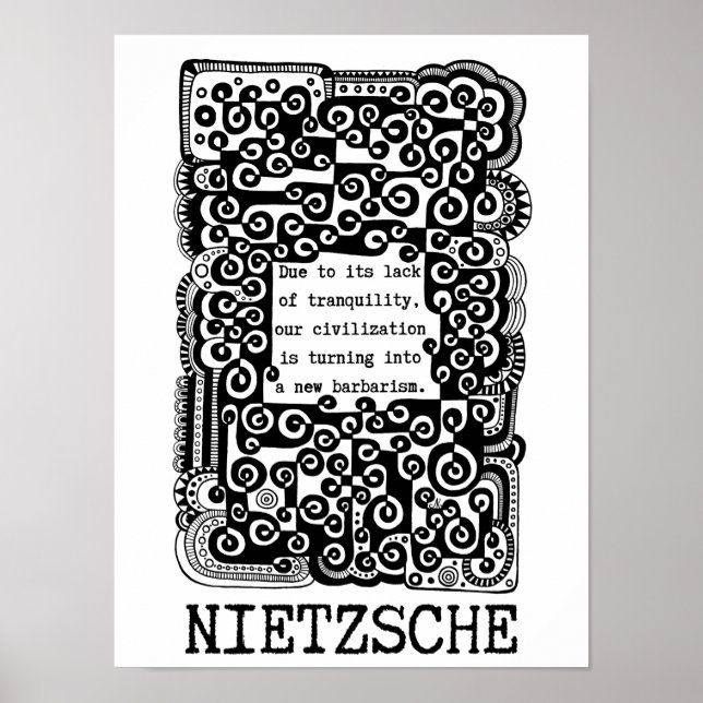 RUHE und Barbarei von Nietzsche Poster (Vorne)
