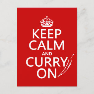 Ruhe und Curry behalt Postkarte