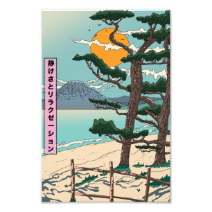 Ruhe und Entspannung japanischen Fluss. Fotodruck