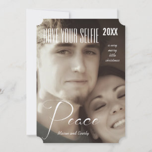 Ruhe und Erholung haben Ihre Selfie und sehr froh Feiertagskarte