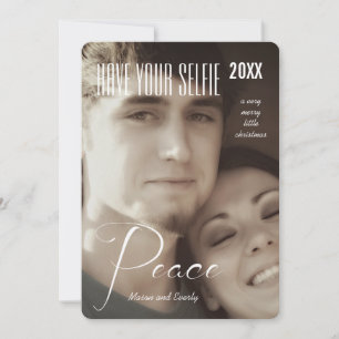 Ruhe und Erholung haben Ihre Selfie und sehr froh Feiertagskarte