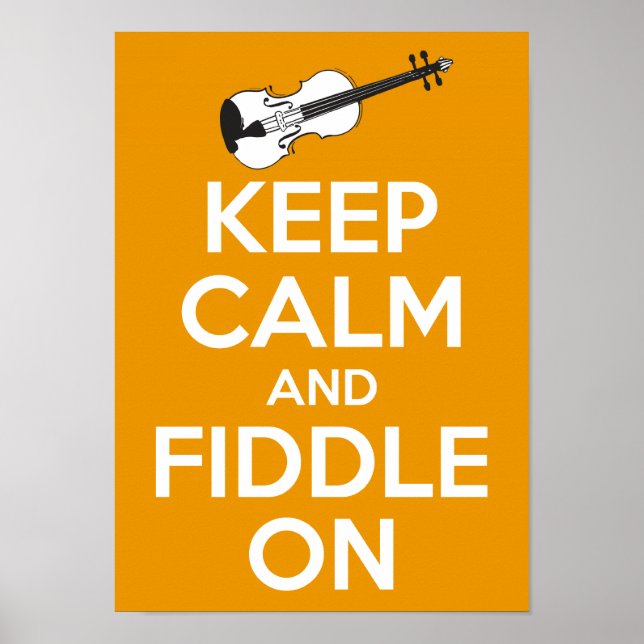 Ruhe und Fiddle On (Orange) behalten Poster (Vorne)