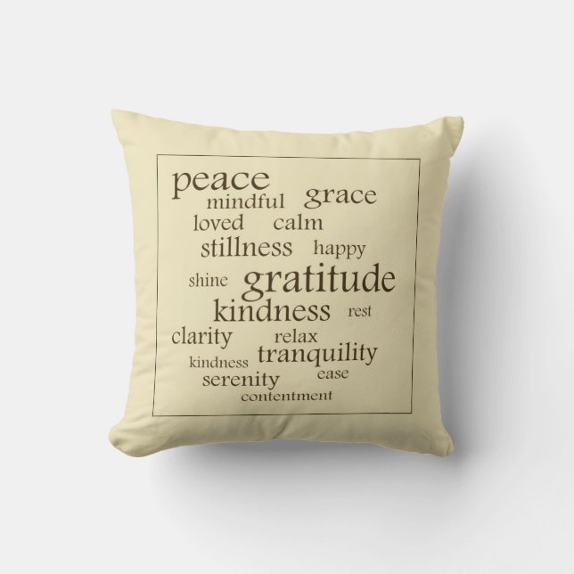 Ruhe-und Friedenswort-Wurfs-Kissen Kissen (Vorderseite)