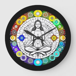 Ruhe und Friedliche Meditation Große Wanduhr