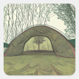 Ruhe und Friedliches Camping Quadratischer Aufkleber