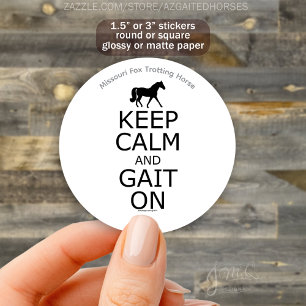 Ruhe und Gait auf Missouri Fox Trotter Horse behal Runder Aufkleber