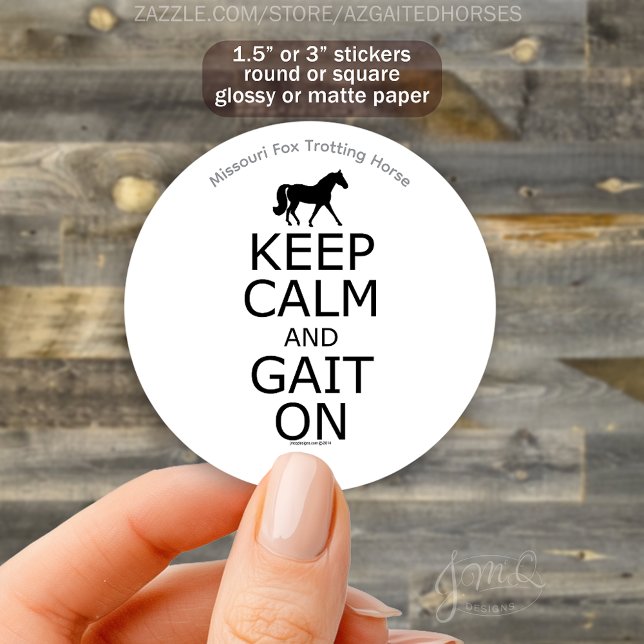 Ruhe und Gait auf Missouri Fox Trotter Horse behal Runder Aufkleber (🐎✨ Got smooth moves? Let the world know! #FoxTrotterPride #KeepCalmAndGaitOn #GaitedHorse)