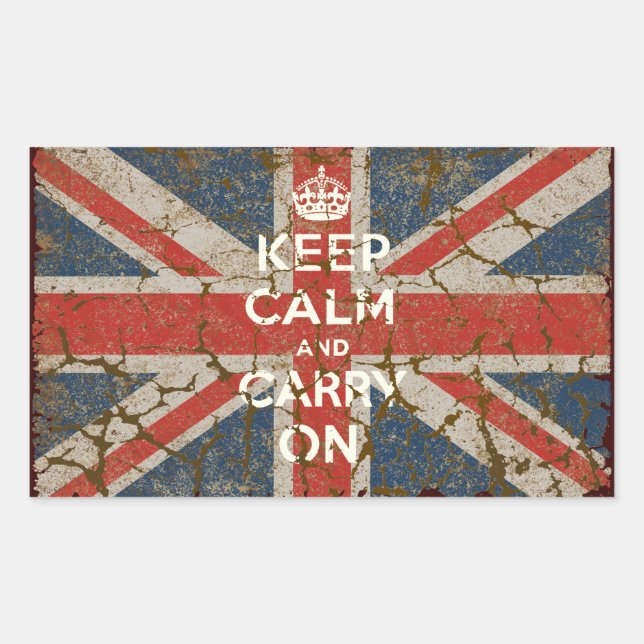 Ruhe und Gelassenheit unter britischer Flagge beib Rechteckiger Aufkleber (Vorderseite)