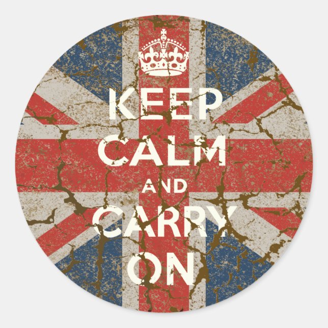 Ruhe und Gelassenheit unter britischer Flagge beib Runder Aufkleber (Vorderseite)