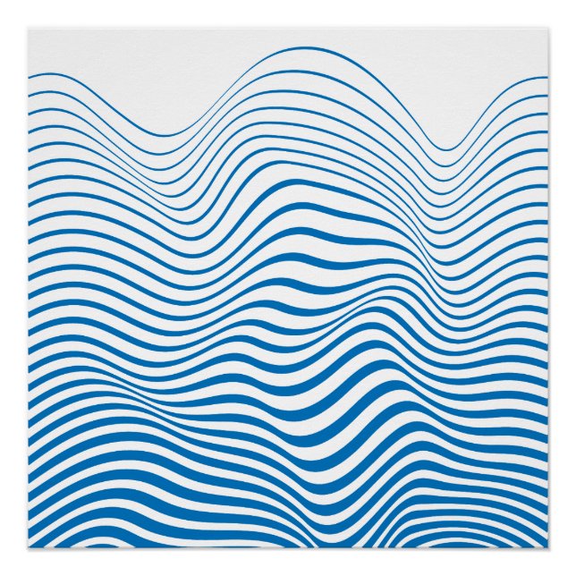 Ruhe und Gleichgewicht zwischen blauen Linien Poster (Vorderseite)