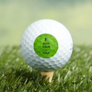 Ruhe und Golf behalten mit grünem Hintergrund Golfball