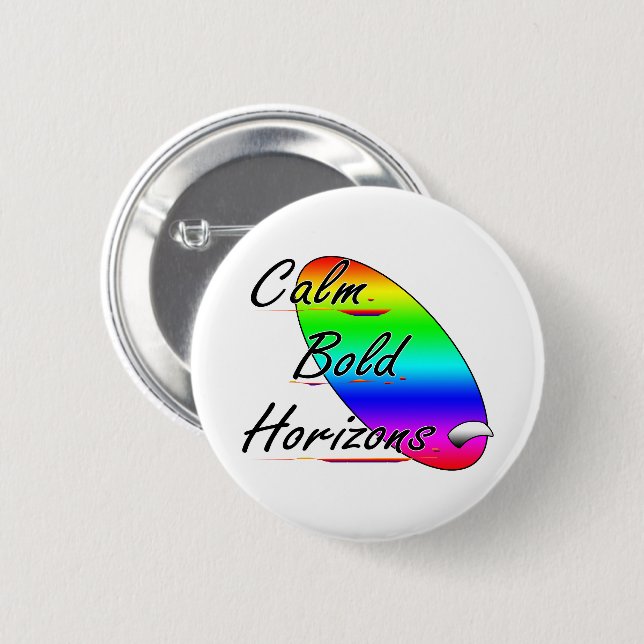 Ruhe und kühne Horizonte beim Surfen Button (Vorne & Hinten)