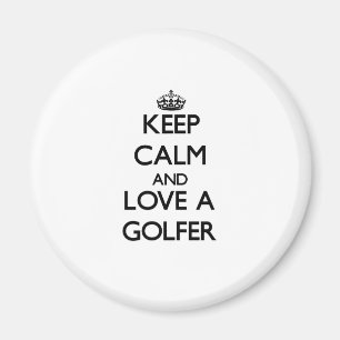 Ruhe und Liebe am Golfer behalten Magnet