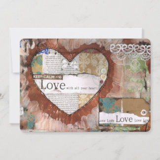 Ruhe und Liebe behalten, Karte, Einladung, Herz, S