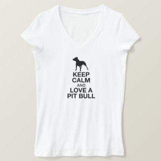 Ruhe und Liebe eines Pit Bulls vertikal behalten T-Shirt