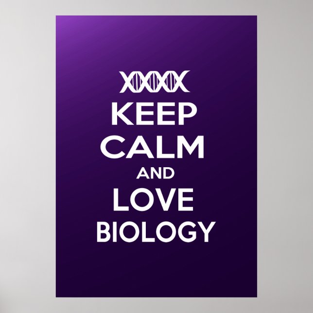 Ruhe und Liebe in der Biologie behalten Poster (Vorne)