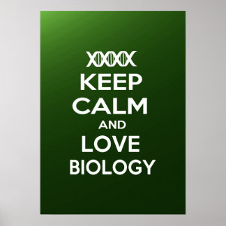Ruhe und Liebe in der Biologie behalten Poster