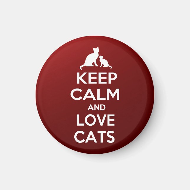 Ruhe und Liebe Katzen behalten Magnet (Vorne)