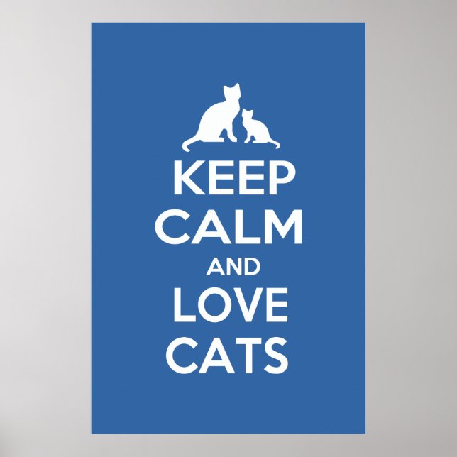 Ruhe und Liebe Katzen behalten Poster (Vorne)