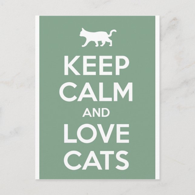 Ruhe und Liebe Katzen behalten Postkarte (Vorderseite)