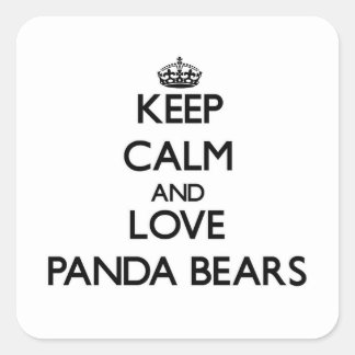 Ruhe und Liebe Panda Bears behalten Quadratischer Aufkleber