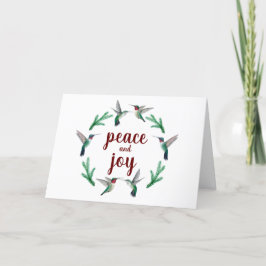 Ruhe und Liebe Ruby-throated Hummingbirds Holiday Feiertagskarte