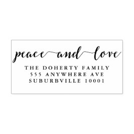 Ruhe und Liebe Script Rücksendeadresse Holz Briefm Gummistempel