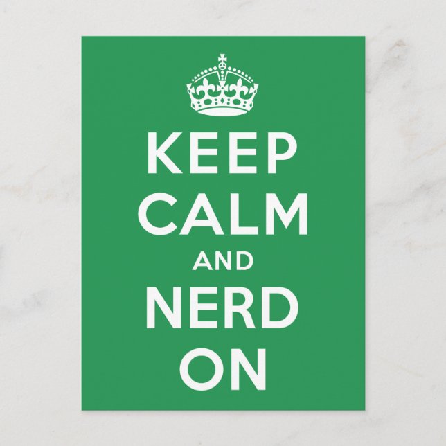 Ruhe und Nerd behalten Postkarte (Vorderseite)