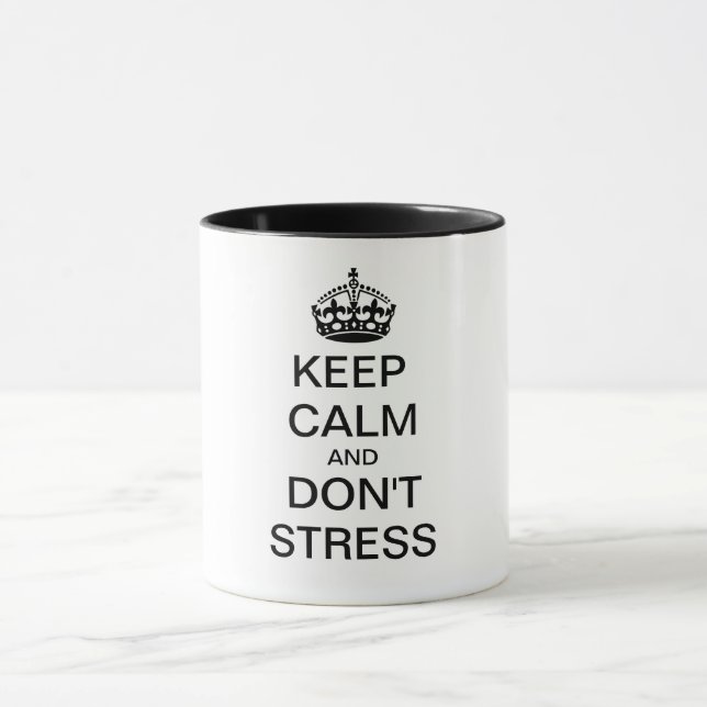 Ruhe und NICHT STRESS behalten - personalisierter  Tasse (Zentrum)